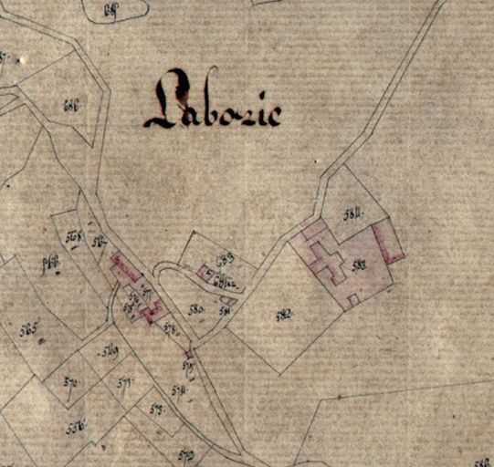 Extrait du plan cadastral de 1832 section A1 n°583 et n°684.