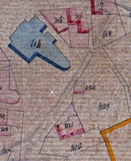 Extrait du plan cadastral de 1831, section A1 n°424. ; Extrait du plan cadastral de 1832, section AI n°414.