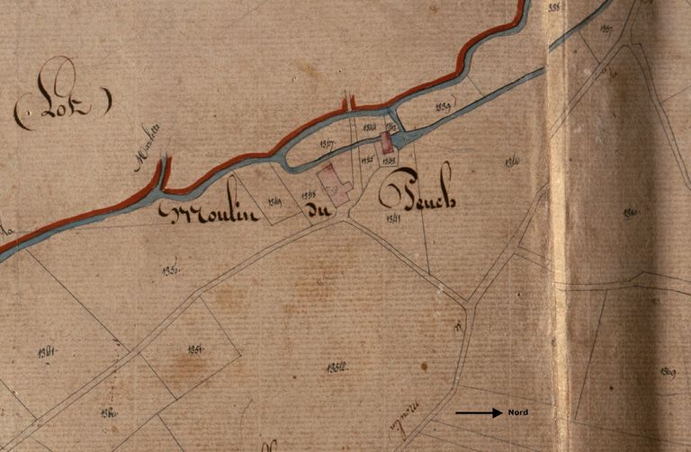 Extrait du plan cadatral de 1832 section A3  n°1342. ; Extrait du plan cadastral de 1832, section A3 n°1348.