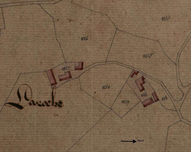 Extrait du plan cadastral de 1832, section A3 n°1250. ; Extrait du plan cadastral de 1832, section A3 n° 1247.