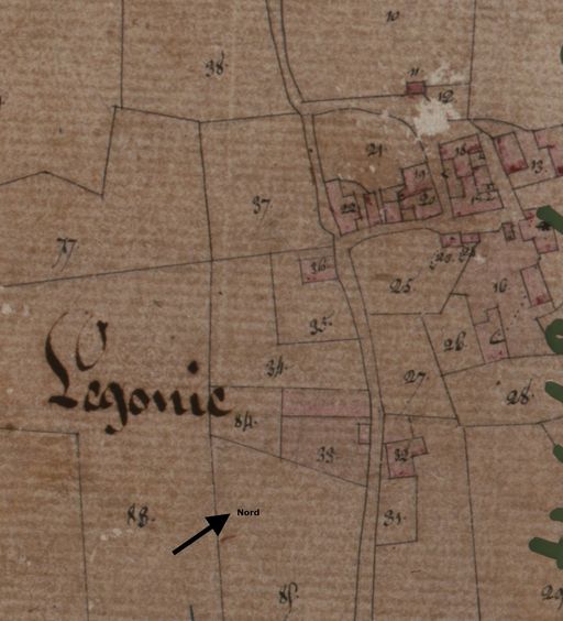 Extrait du plan cadastral de 1832, section A1 n°14. ; Extrait du plan cadastral de 1832, section A1 n°15. ; Extrait du plan cadastral de 1832, section A1 n°18. ; Extrait du plan cadastral de 1832, section A n°33. ; Extrait du plan cadastral de 1832, section A1 n°13. ; Extrait du plan cadastral de 1832, section A1 n°32. ; Extrait du plan cadastral de 1832, section A1 n°22.