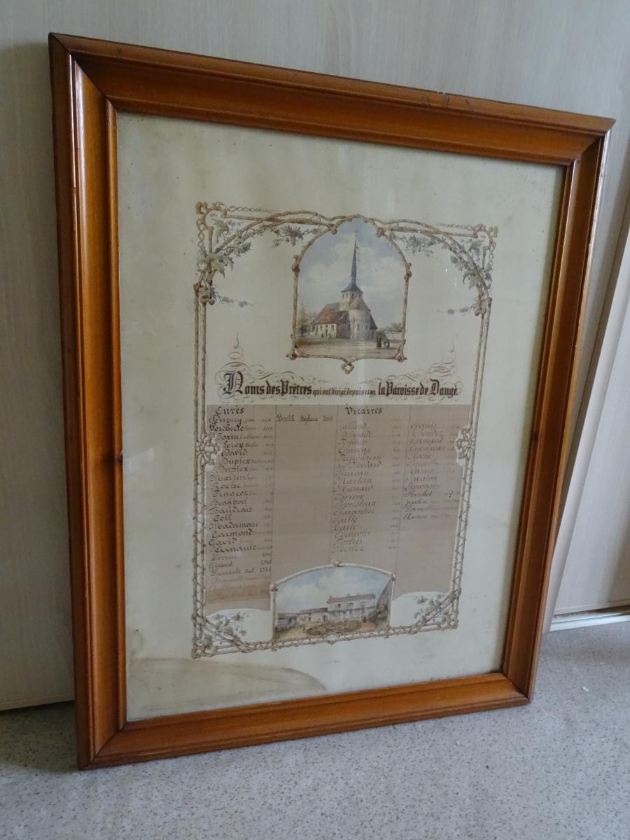 Tableau commémoratif des prêtres de la paroisse Saint-Pierre de Dangé
