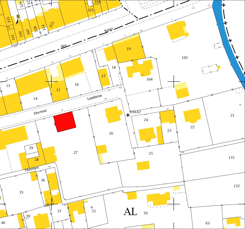 Plan de situation AL 27 (sur fond de plan cadastral DGFiP, 2016).