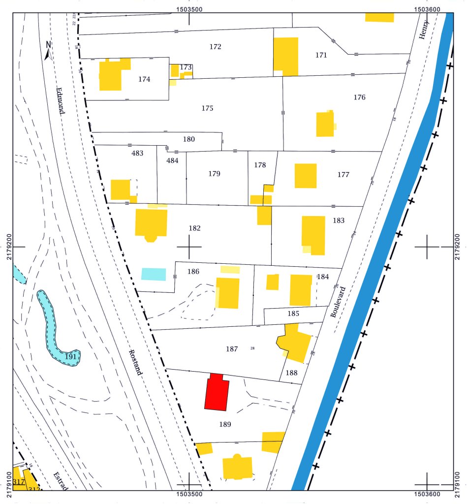 Plan de situation AK 01 189 (sur fond de plan cadastral DGFiP, 2016).