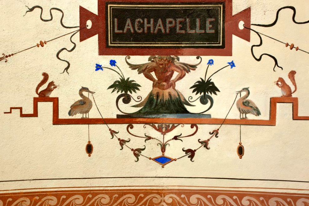 Détail du cartouche portant le nom de Lachapelle.