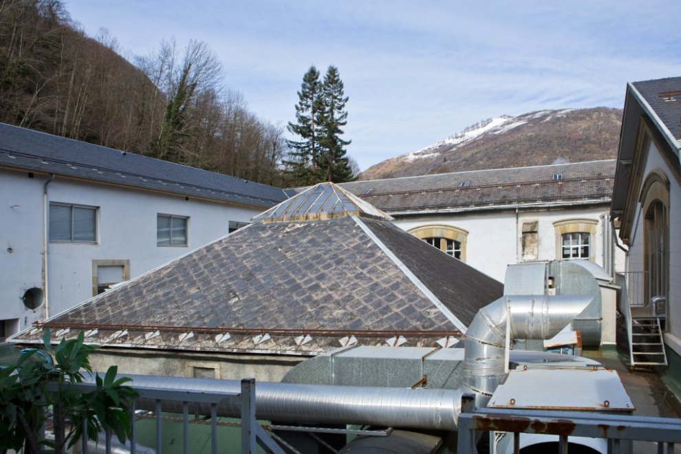 Vue du pavillon à verrière situé à l'angle entre le vaisseau postérieur et le vaisseau du hall des pas perdus.