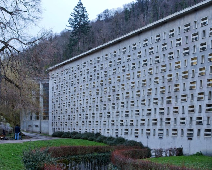 Vue d'ensemble de l'élévation est du Vaporarium.