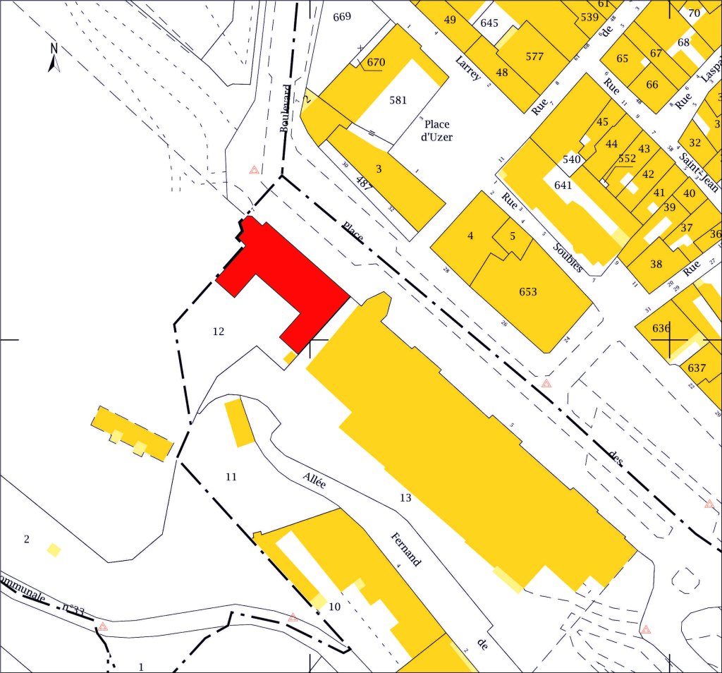 Plan de situation AI 12 (sur fond de plan cadastral DGFiP, 2016).