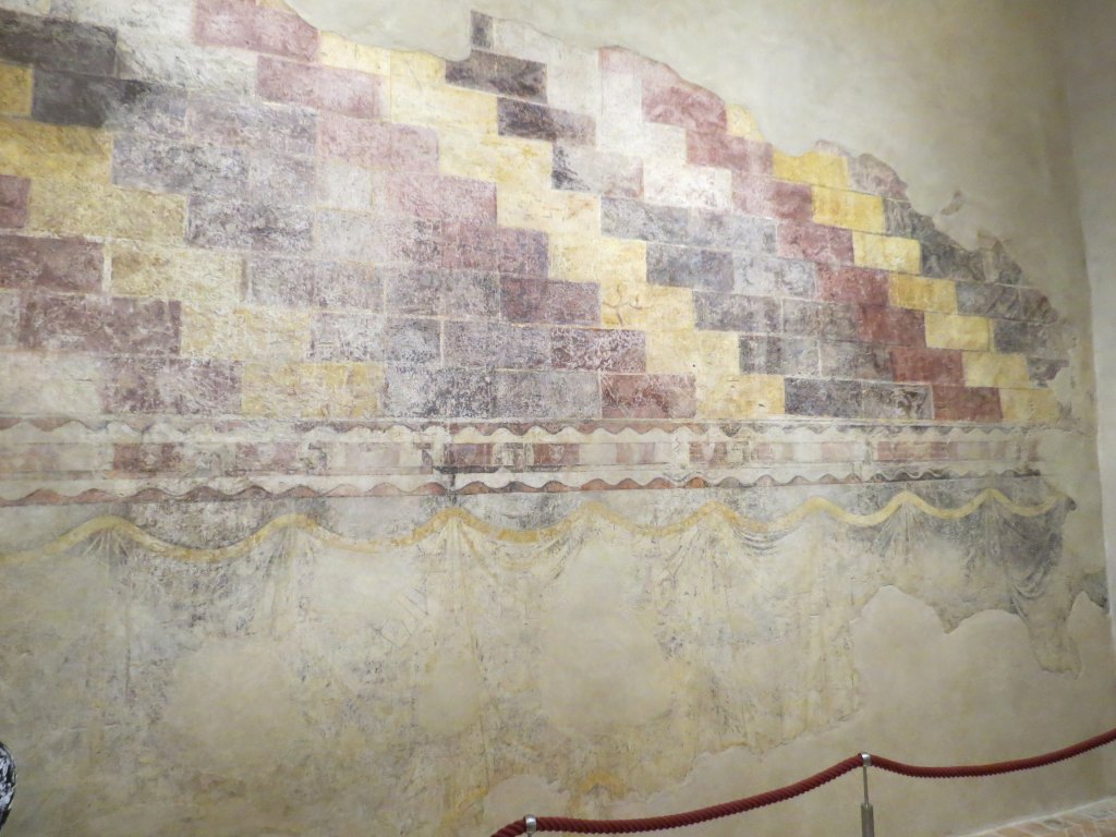 Peinture murale du vestibule de la chapelle privée de l'abbé, mur ouest.