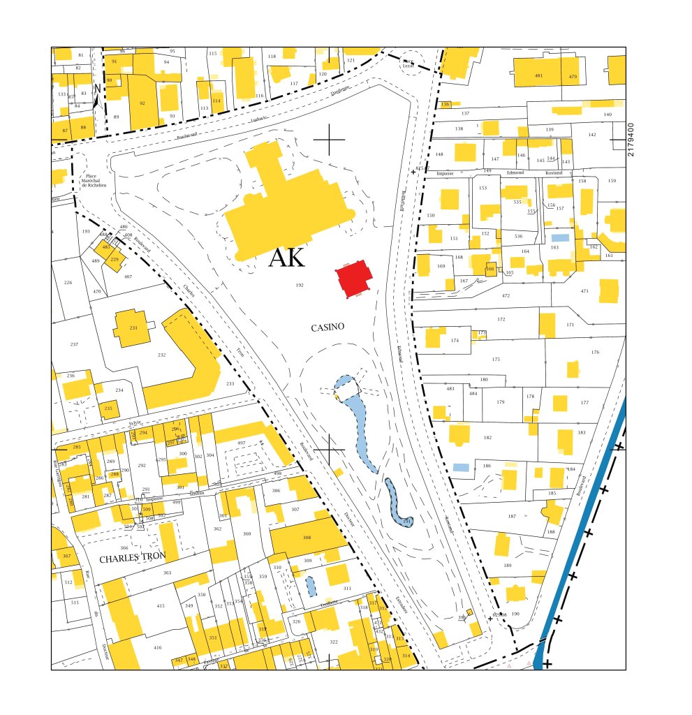 Plan de situation AK 01 192 (sur fond de plan cadastral DGFiP, 2017).