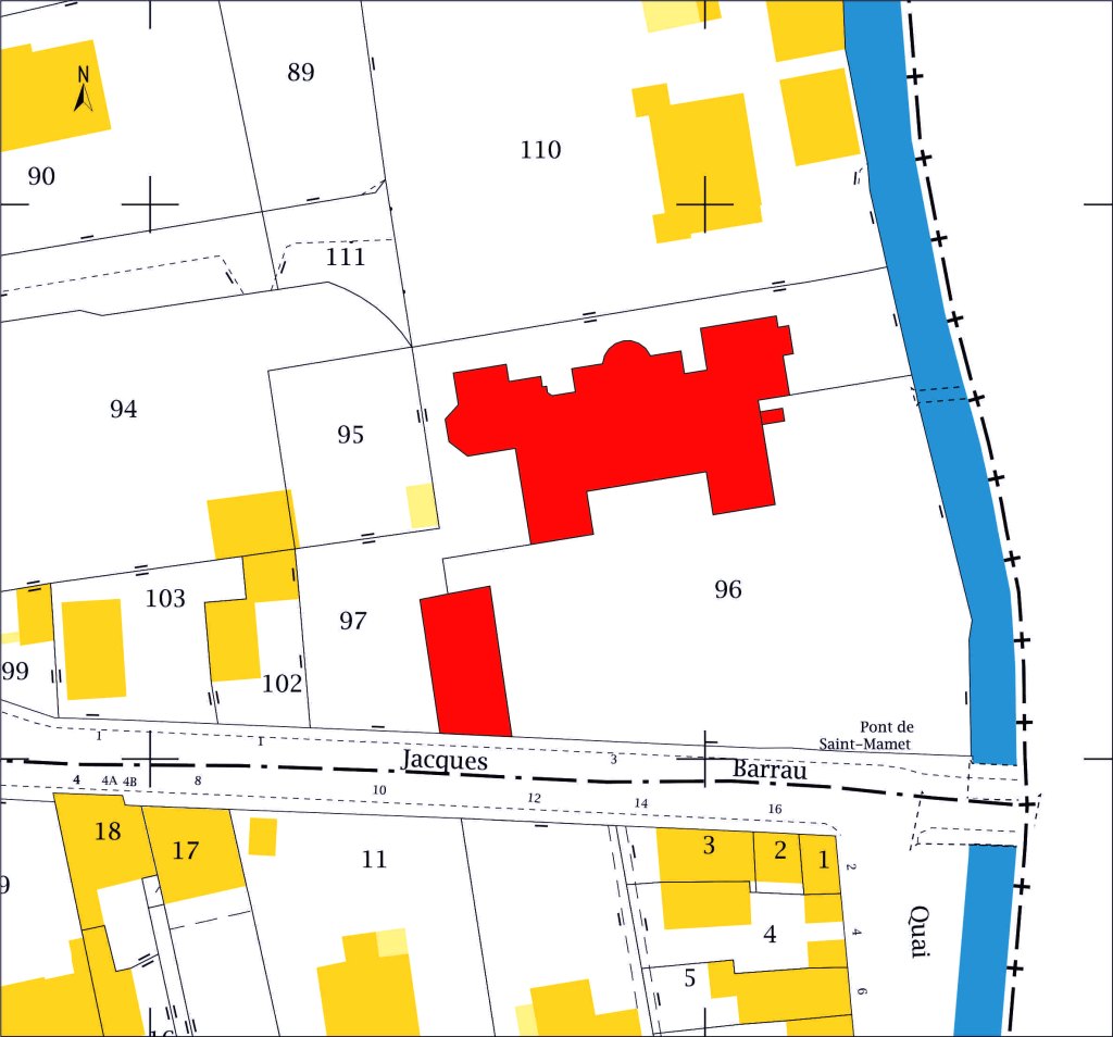 Plan de situation AL 97 (sur fond de plan cadastral DGFiP, 2017).