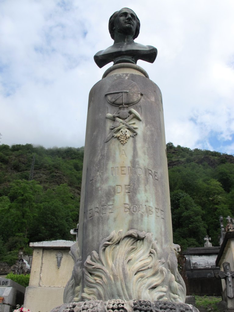 Vue d'ensemble de la colonne et du buste de Nérée Boubée.