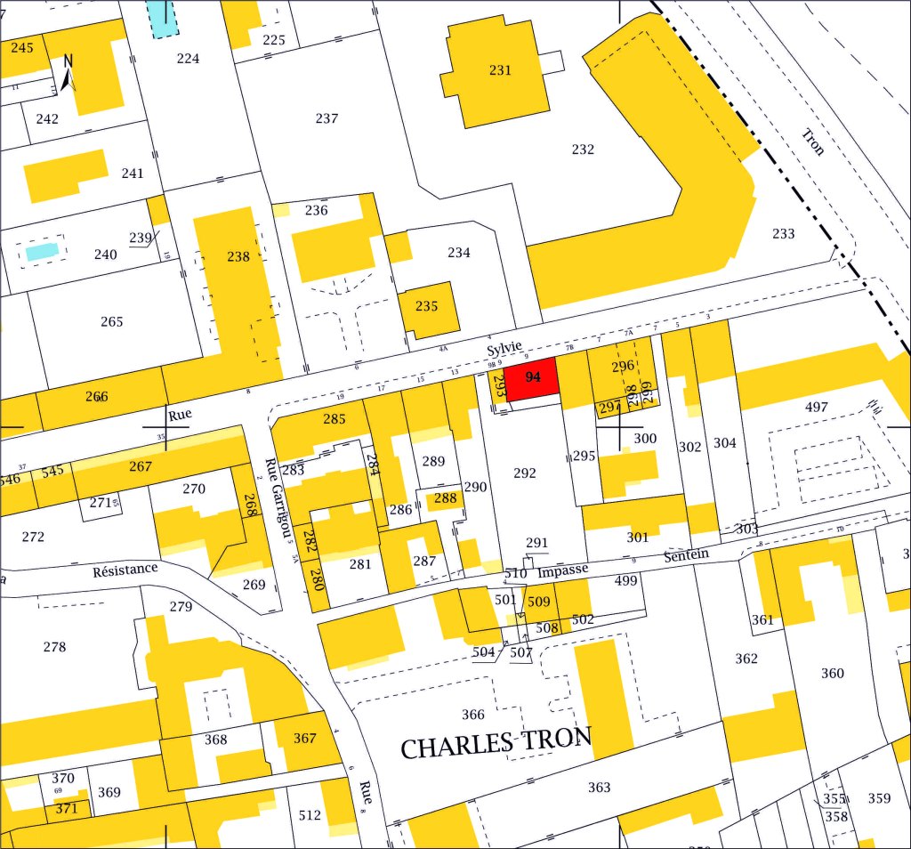 Plan de situation AK 294 (sur fond de plan cadastral DGFiP, 2018).