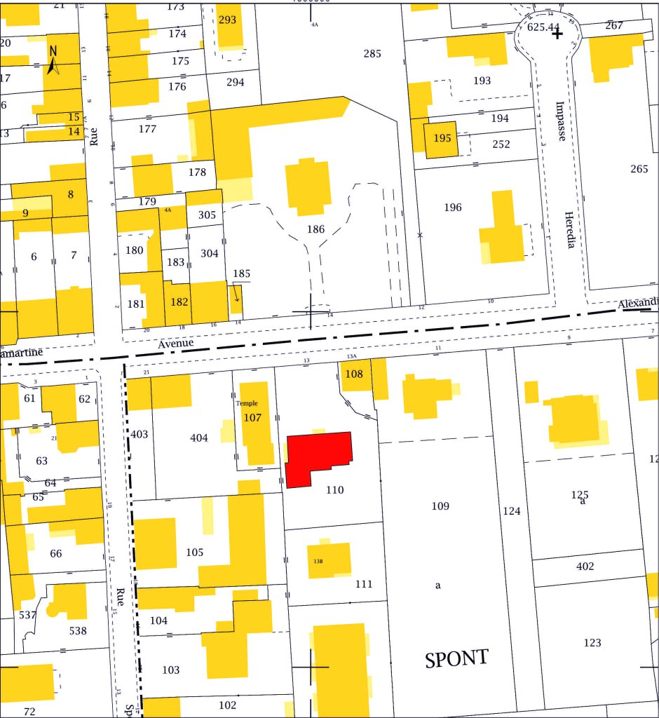 Plan de situation AK 110 (sur fond de plan cadastral DGFiP, 2018).
