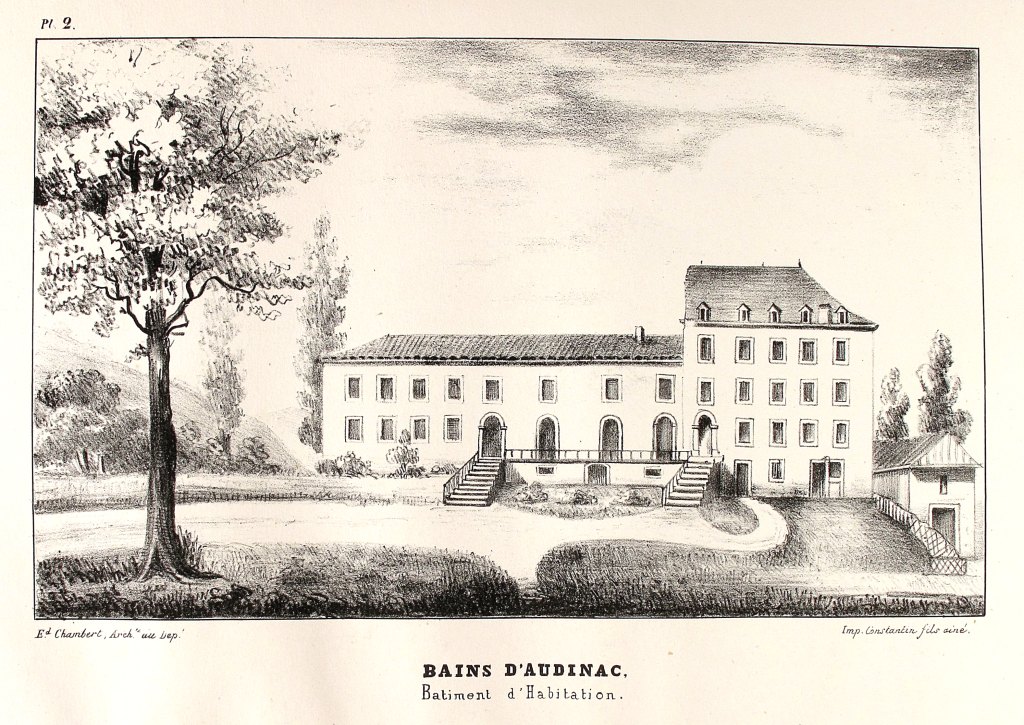 Dessin de l'hôtel après le réaménagement des années 1840.