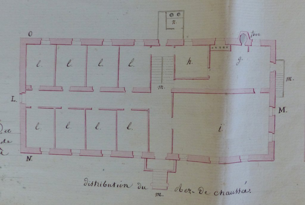 Plan du rez-du-chaussée (1822).