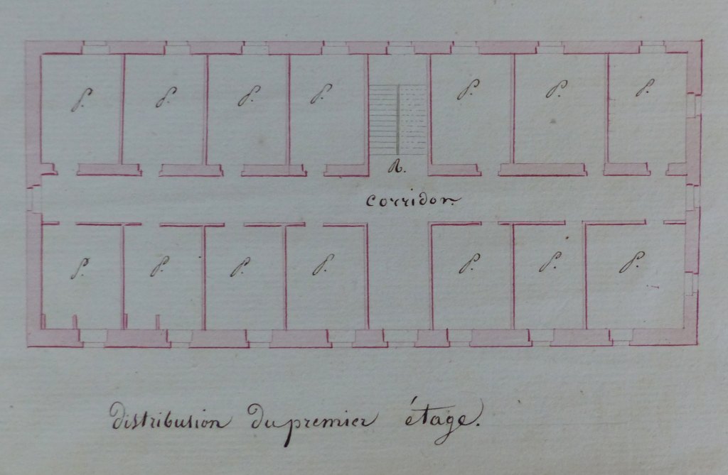 Plan du premier étage (1822).
