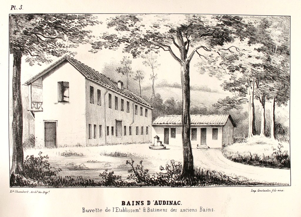 Dessin du bâtiment des anciens bains.