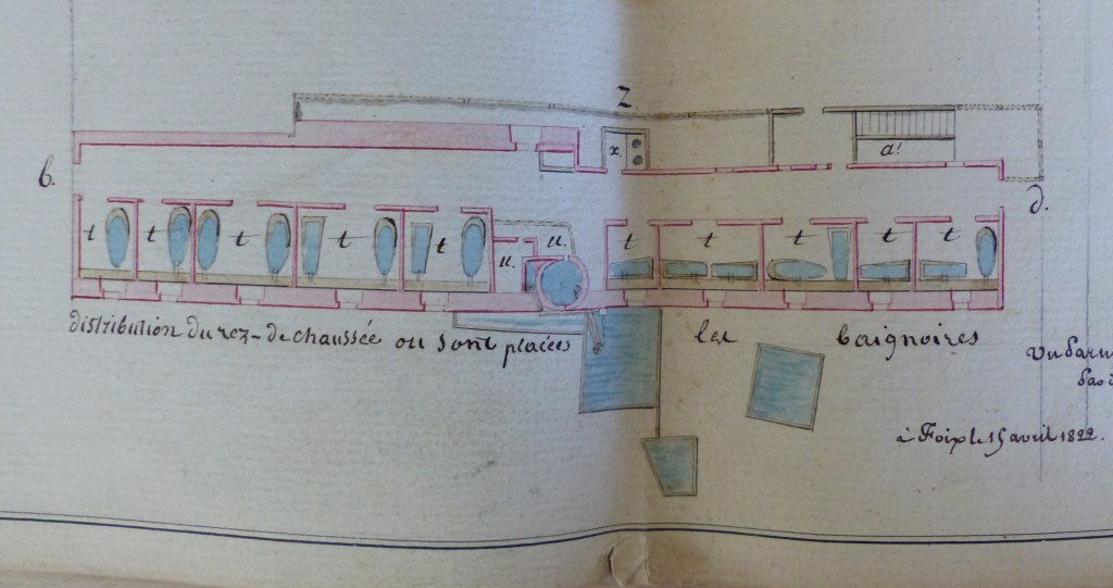 Plan du rez-du-chaussée (1822).