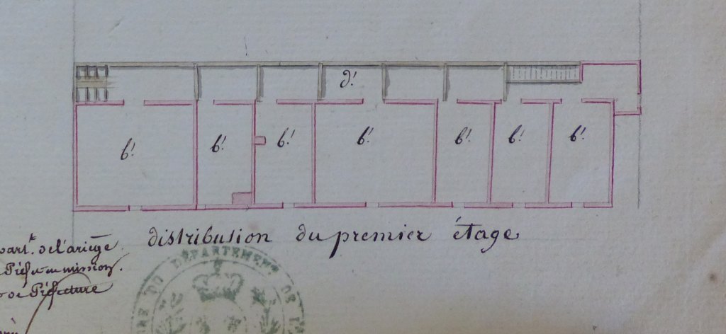 Plan du premier étage (1822).