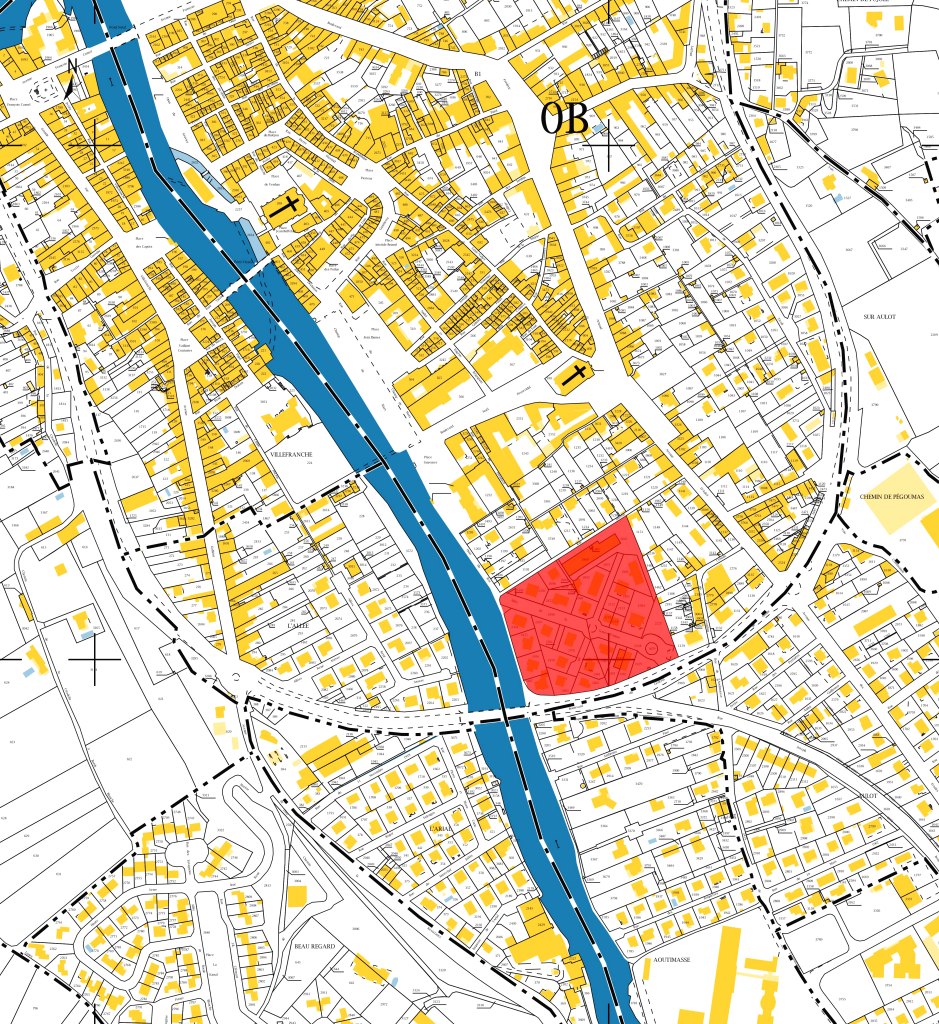 Plan de situation du projet de station thermale.