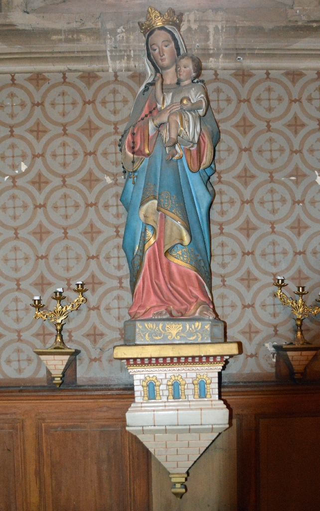 Statue et sa console : Vierge à l'Enfant