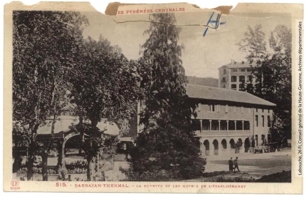 L'Hôtel des Thermes dans les années 1930, carte postale.