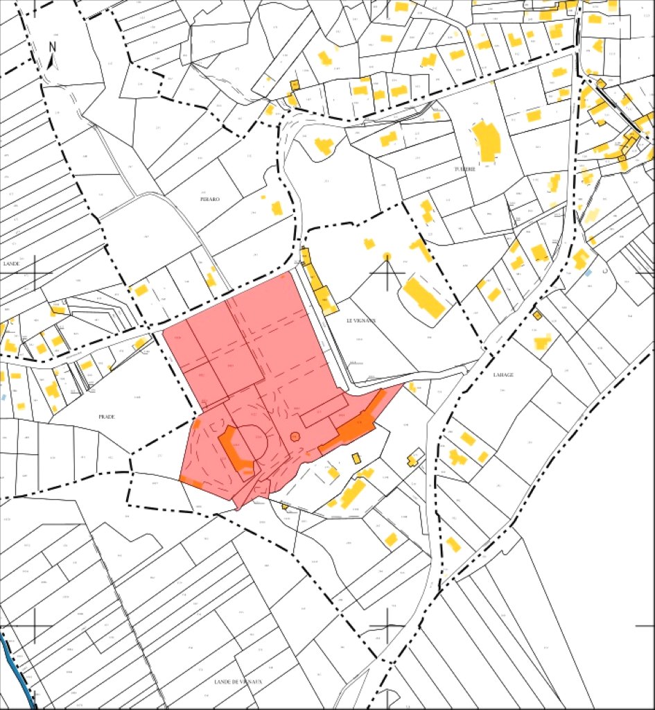 Plan de situation (sur fond de plan cadastral DGFiP, 2020).