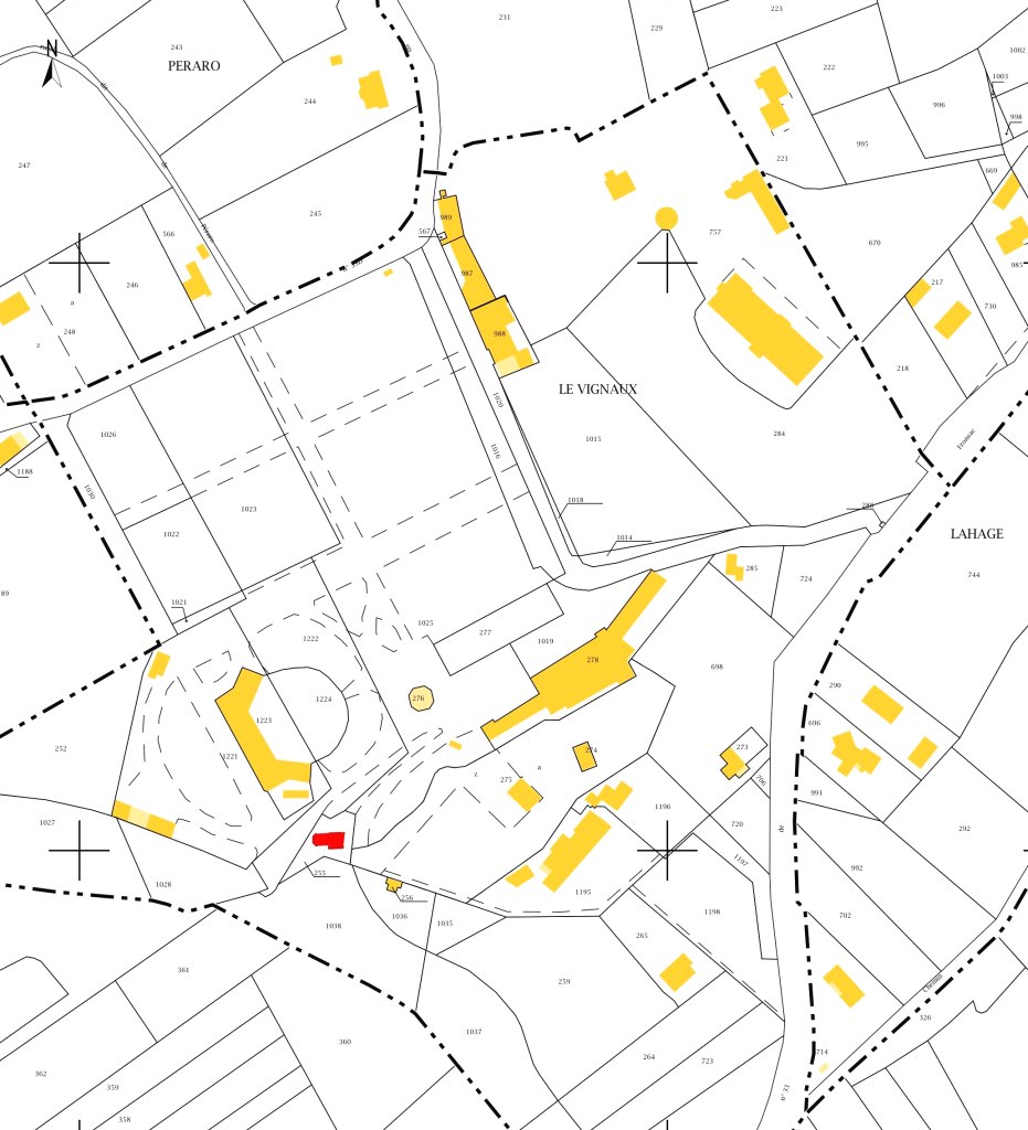 Plan de situation de la chapelle inachevée.