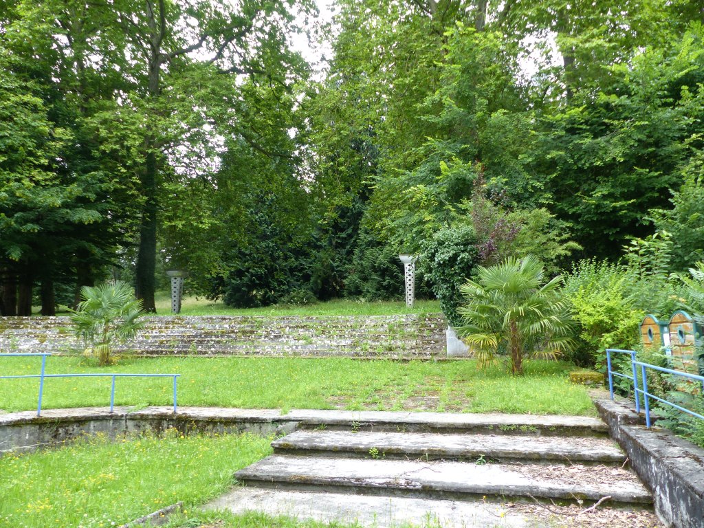 L'escalier monumental menant au parc thermal.