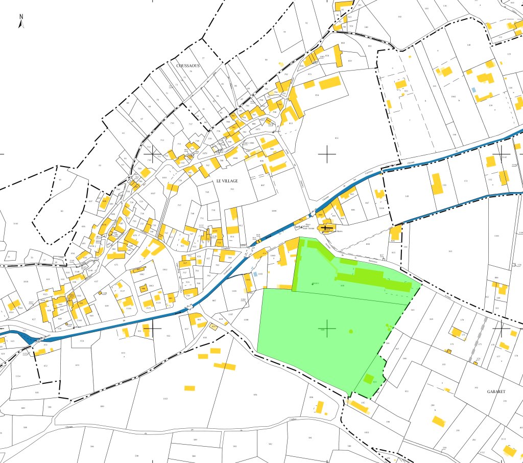 Plan montrant l'emprise actuelle du parc thermal.