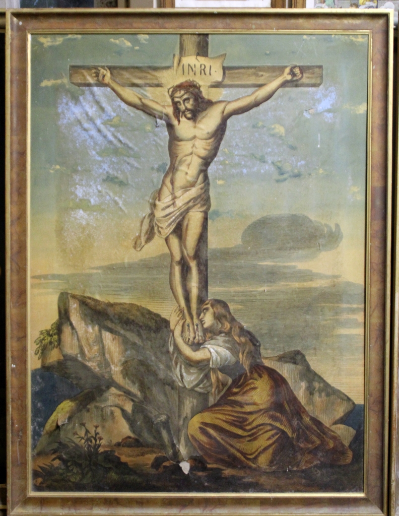 Ensemble de 3 tableaux : L'Agonie du Christ à Gethsémani ; L'arrestation du Christ ; Crucifixion avec Marie-Madeleine