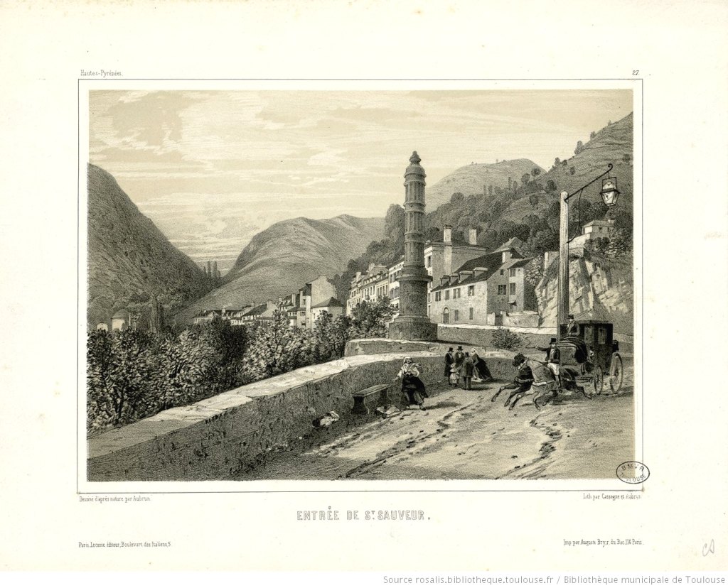 Entrée de Saint-Sauveur, par Aubrun, lithographie, vers 1850