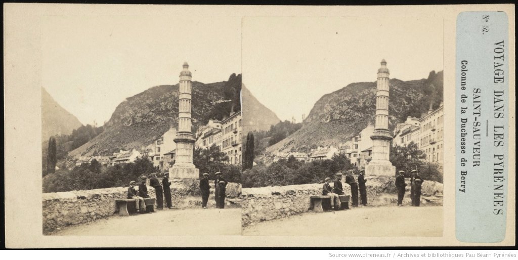Monument à la duchesse de Berry, stéréoscopie, vers 1870