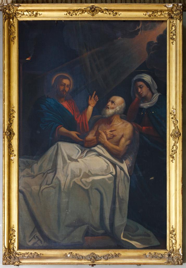 Tableau et son cadre : mort de saint Joseph