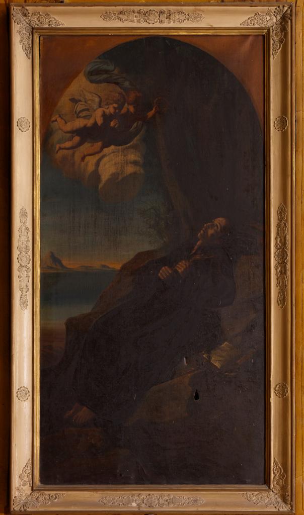Tableau et son cadre : Mort de saint François Xavier