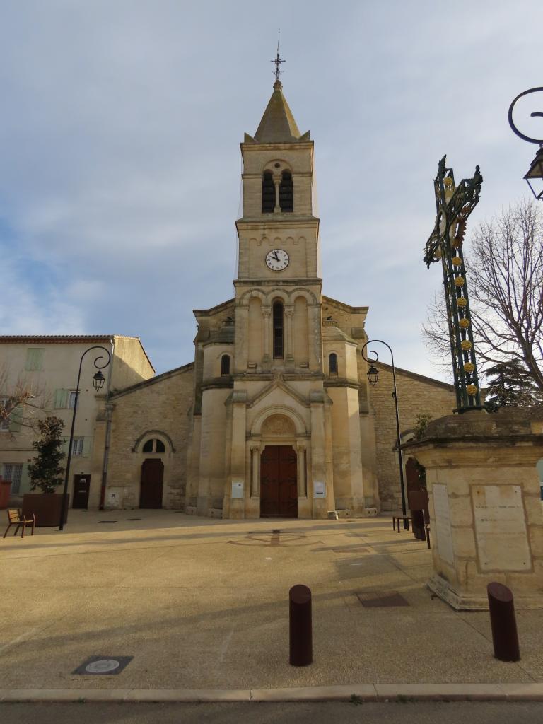 Vue de situation de l'église de Bouillargues.
