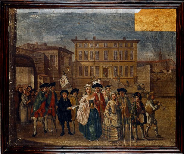 La Noce masquée de Mademoiselle Denise Chuinague avec Monsieur longin, dans la ville de Trévoux en 1784.