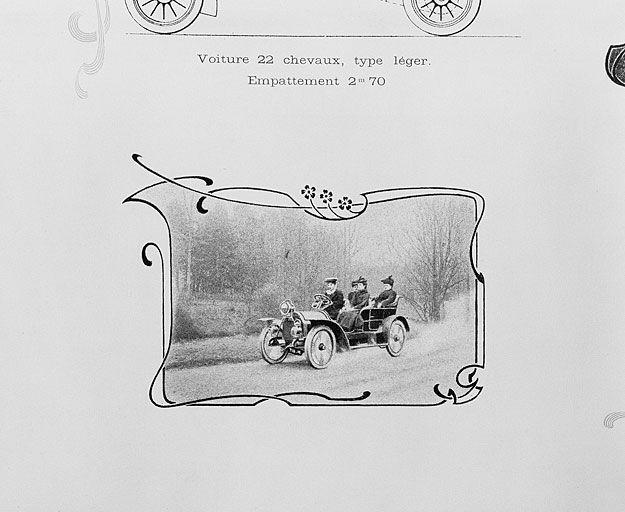 Voiture 22 chevaux, type léger. Catalogue de 1905.