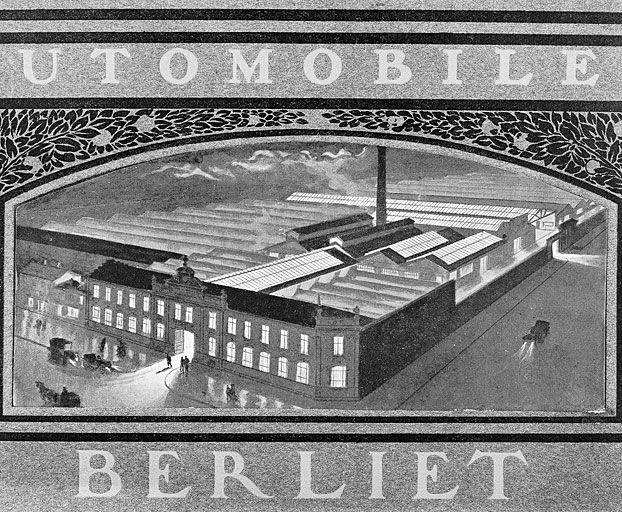 Vue générale de l'usine, lithographie couverture du catalogue de 1906.