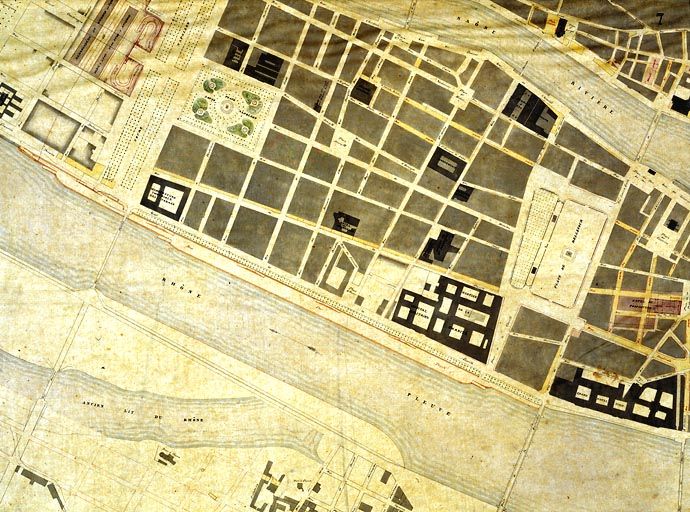 Plan topographique de la Ville de Lyon... / Dardel, 1853. Cours de Verdun