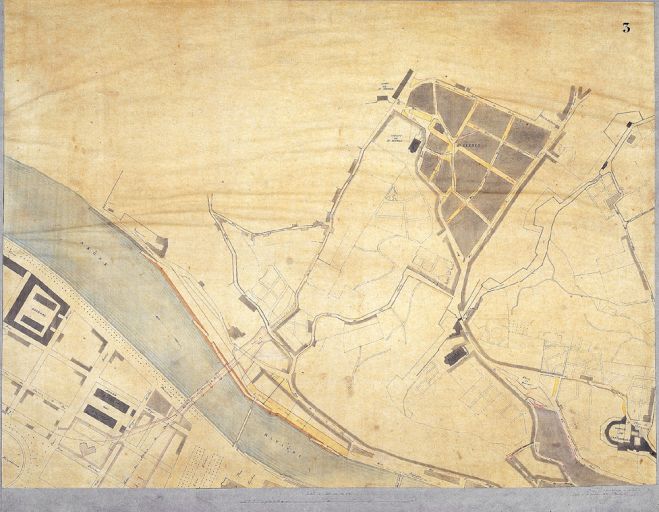 Plan topographique de la Ville de Lyon... / Dardel, 1853. Quai Rambaud