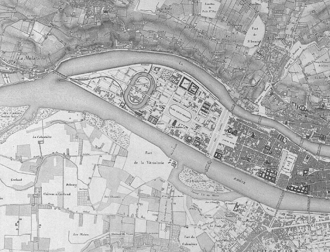 Plan topographique de la Ville de Lyon et de ses environs / Eugène Rembielinski et Laurent Dignoscyo, 1847