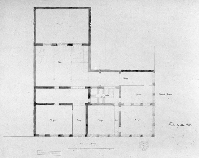 Plan du rez-de-chaussée / Léon Charvet, 1858