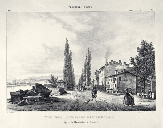 Vue des barrières de Perrache... / V. Fonville, [1830-1834]