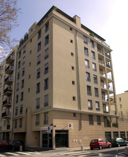 Elévation à l'angle des rues Smith et Ravat depuis le sud-ouest