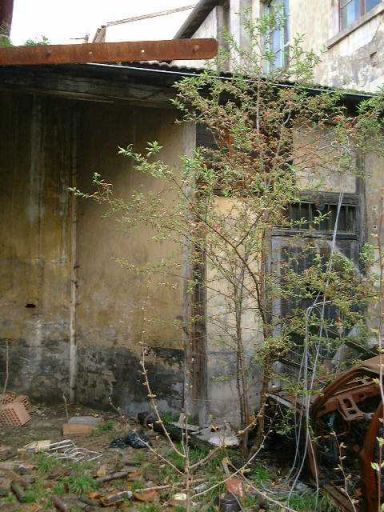 Le bâtiment en pan de bois construit au nord de la cour depuis le sud-ouest