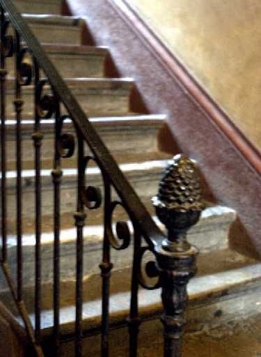 6 cours Charlemagne, rampe d'escalier à crossettes en fer forgé