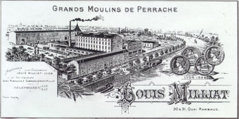 Gravure des Grands Moulins de Perrache, AM de Lyon [1894]