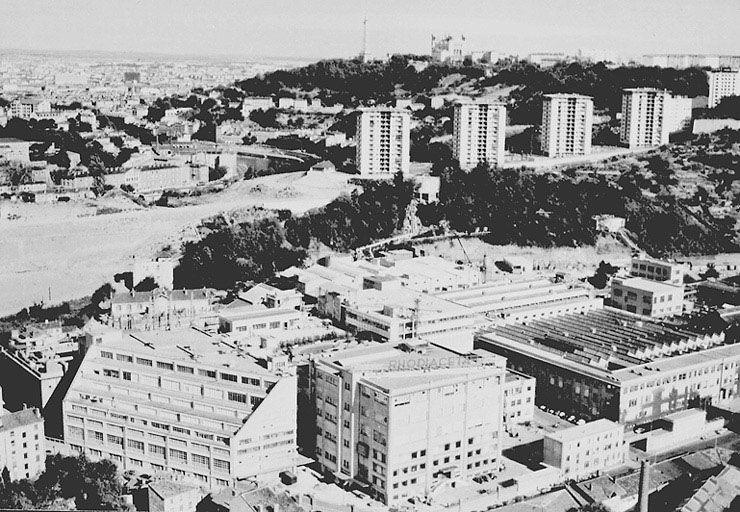 Vue générale du site en 1960